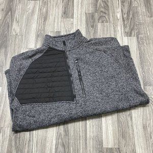 NRA 1/4 Zip Mock Neck Long Sleeve Gray Pullover Knit Sweater Men's Size XL